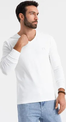 Obrázek produktu pro Ombre Clothing Pánské tričko s dlouhým rukávem Gjelosh bílá L