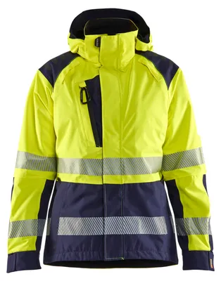 Produktbild von Blakläder Damen High Vis Shell Jacke 4436, Farbe:High Vis Gelb/Marineblau, Größe:XS