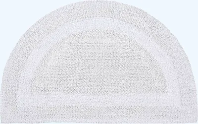 Zdjęcie produktu dla HOMESCAPES Półokrągły dywanik kąpielowy biały 50x80 cm ze 100% bawełny