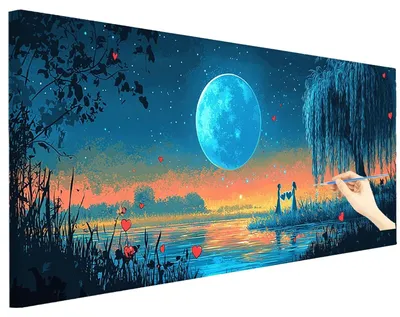 Zdjęcie produktu dla Malowanie po numerach, krajobraz, format 180 x 70 cm