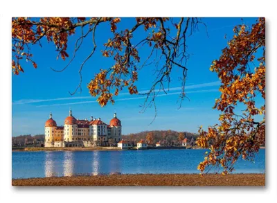 Produktbild von Premium Textil-Leinwand 90x60cm quer Premium Textil-Leinwand 90 cm x 60 cm quer Ein Motiv aus dem Kalender Moritzburg mit Schlossansichten | Wandbild, HD-Bild auf Keilrahmen, Fertigbild auf hochwertigem Vlies, Leinwanddruck von Birgit Seifert