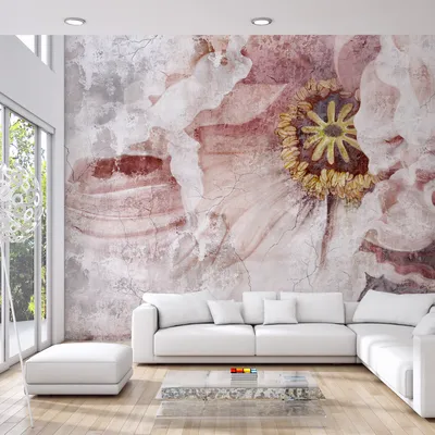 Produktbild von Muralo XXL Vlies FOTOTAPETE ABSTRAKT Rosa Blumen Beton (B) 180 cm x (H) 120 cm Tapete Wandtapete WOHNZIMMER SCHLAFZIMMER 5190