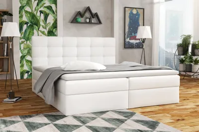 Produktbild von Boxspringbett Schlafzimmerbett DORIANO 200x200cm Kunstleder Soft Weiß