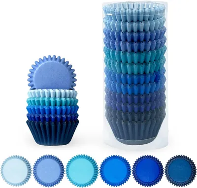 Mini-Muffinförmchen, 300 Stück, blau, 6 Farben, lebensmittelecht