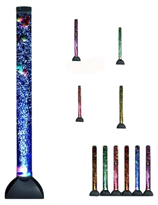 Zdjęcie produktu dla Kolumnowa lampa LED RGB, 120 cm, przezroczysta, z dekoracją ryb, stojąca lampa, zmienne kolory