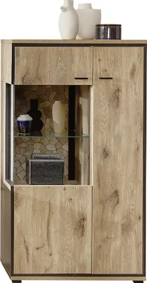 Produktbild von Highboard 80cm, Eiche mit schwarz, RINGSTED-55