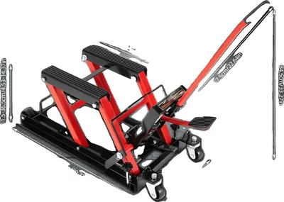 Image de Cric hydraulique pour moto, capacité de charge élevée, amplitude de levage réglable, rouge