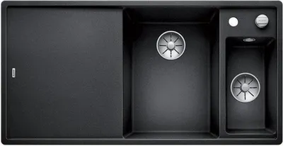 Produktbild von BLANCO AXIA III 6 S-F, SILGRANIT® PuraDur®, anthrazit, Becken rechts, mit Ablauffernbedienung, inkl. Glasschneidbrett