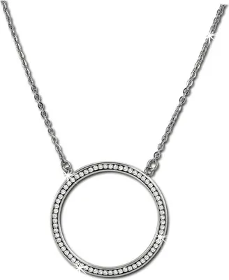 Image de Amello acier inoxydable zirconium collier O-bijoux 50cm argent blanc ESK103J