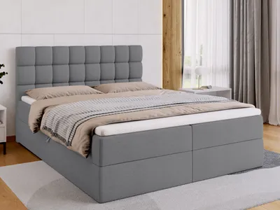 Produktbild von BroMARKT Boxspringbett DAKOTA mit 2 Bettkasten, Bonell-Matratze, Polsterbett, Bett (Grau, Malmo 90, 160 x 200 cm)