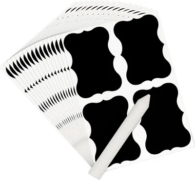 Immagine prodotto di Creative Home Set di 160 Etichette Adesive Cancellabile (40 Fogli) Etichette Lavagna Adesiva + Gesso | Etichette Cucina per Barattoli Zucchero