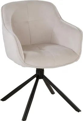 Produktbild von Polsterstuhl - Beige - Schwarz - Webstoff - Metallgestell - 180 Grad drehbar