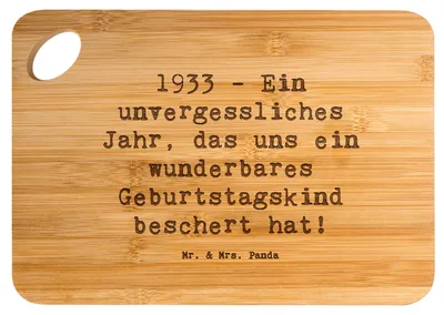 Produktbild von Mr. & Mrs. Panda Schneidebrett Spruch 1933 Geburtstag - Transparent - Geschenk, Geburtstagsgeschenk, Frühstücksbrett, Holzbrettchen, Holzbrett, Wertschätzung, Alter