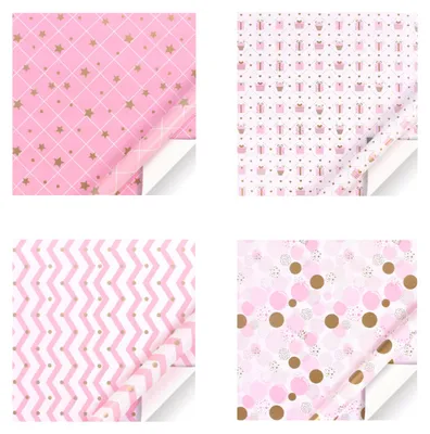 Produktbild von 8 Stück rosa Geschenkpapier