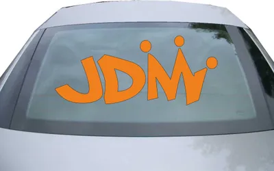 Produktbild von Indigos UG - Aufkleber Heckscheibe & Motorklappe DE2442 - orange - 600x257 mm - JDM King - Auto Scheiben Fenster Heckklappe Tuning Racing JDM - Die cut