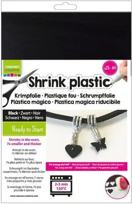 Produktbild von Vaessen Creative | Schrumpffolie A4 Schwarz 25pcs