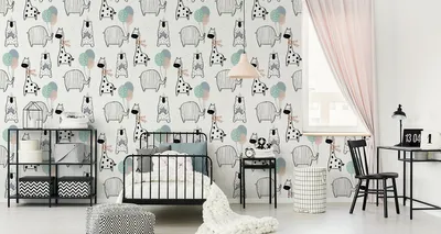 Produktbild von 10 m Rolle Vlies Tapete für Kinder - Elefant, Giraffe, Bär XXL