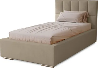 Produktbild von Polsterbett Dream 90x200 cm, Bett mit Kopfteil, Doppelbett mit Bettkasten, Lattenrost und Matratze aus Holz, Velourstoff:  Hellbraun