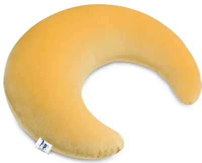 Produktbild von Pepi Kuschelkissen in Mond Form - Handgenäht Antiallergenes Kissen 46×40 cm - weiches Kinderkissen Dekokissen für Babys Plüschmond - Luna Honey