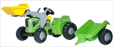 Image de ROLLY TOYS rollyKiddy Futura avec chargeur et remorque vert 630035