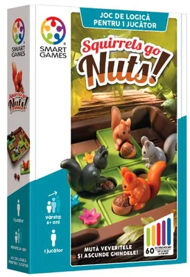 Obrázek produktu pro Veverice se zblázní! – Logická hra s 60 výzvami (rumunské vydání)