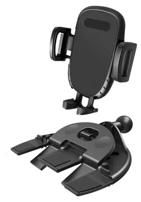 Obrázek produktu pro Držák na telefon do auta - do CD slotu - otáčení o 360 stupňů - Černý - Nastavitelný na šířku 6,5 až 10,7 cm