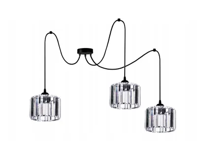 Produktbild von FKL DESIGN Home Deco Deckenlampe Deckenleuchte 3-flammig E27 Kristall Lampenshirm Lampe aus Serie (N490-P3)