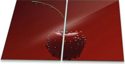 Produktbild von Herdabdeckplatten Glaskeramikkochfeld Spritzschutz Glas Universal 2teilig 2x40x52 Obst Rot