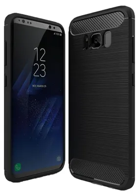 Produktbild von Mobigear Brushed Slim Samsung Galaxy S8 Hülle Flexibles TPU Backcover - Schwarz