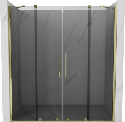 Produktbild von Mexen Velar Duo Schiebeduschtür 170 cm, Graphit, Gold - 871-170-000-42-50