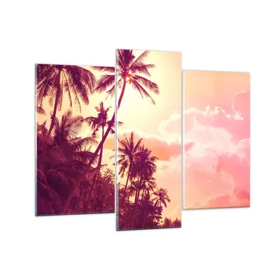 Produktbild von Bilder auf glas - palme dschungel - 130x100cm - Glasbilder - Wandbilder - Kunstdruck - zum Aufhängen bereit - Wanddekoration aus Glas - Glas Bilder - Wandbild auf Glas - 3 Teile - GCB130x100-3994