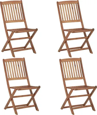Produktbild von vidaXL Klappbare Gartenstühle 4 Stk. mit Kissen Massivholz Akazie