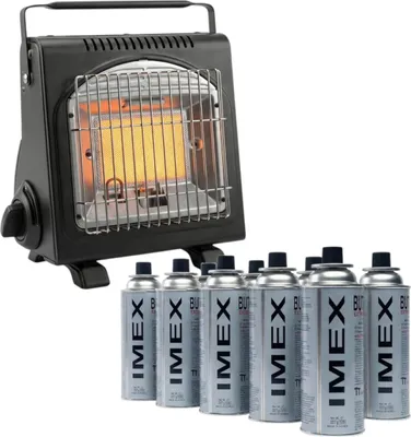 Produktbild von IMEX Gasheizung 1,7 kW inkl. 8 Gaskartuschen mit ODS & Kippschutz