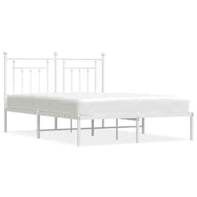 Immagine prodotto di vidaXL Struttura letto con testiera in metallo bianco 140x190 cm