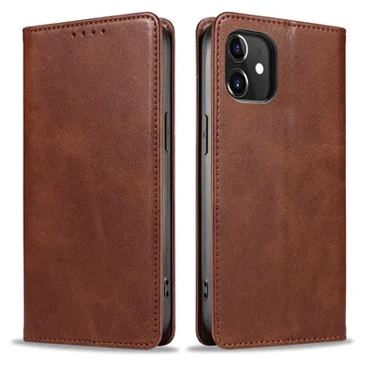 Produktbild von Handyhülle für Apple iPhone 11 Kunstleder Flip Cover Hülle Handytasche Case Kartenfach Farbe: Dunkelbraun