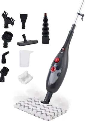 2-in-1 Dampfreiniger Max, 7 Aufsätze, für Boden, Teppich & Polster