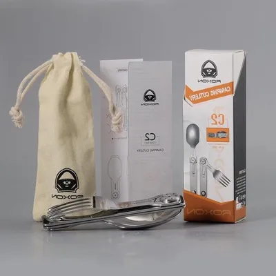 Camping Besteckset 2-in-1 Faltbares Besteck mit Löffel und Gabel für Outdoor-Aktivitäten, leicht und praktisch für Camping