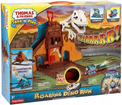 Produktbild von Mattel Thomas & Friends Take-n-Play Roaring Dino Run, Fahrzeug- & Schienen-Set, 3 Jahr(e), AA, Kunststoff, Mehrfarbig