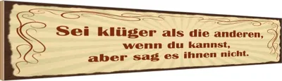 Produktbild von vianmo Holzschild 10x46 cm Sei klüger aber sag es nicht