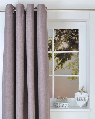 Produktbild von Vorhang Verdunkelung Ösenschal Thermo Dimout braun - Höhe 140 x 145 cm