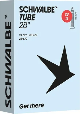 Image de Chambre à air pour vélo de route 700c, valve Presta, compatible avec les pneus fins de course - Marque : Schwalbe
