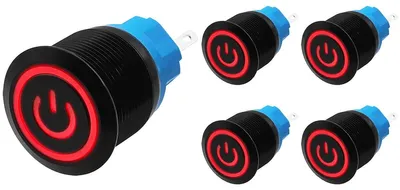Produktbild von ProRide Drucktaster ON/OFF 22 mm, 220 V, wasserdicht, 5er-Set