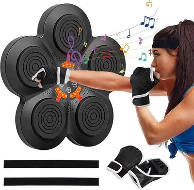 Obrázek produktu pro Domácí boxovací trenažér pro montáž na zeď s hudbou pro dospělé i děti – nástěnné reproduktory s Bluetooth pro sport a zábavu