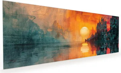 Produktbild von Küchenrückwand Spritzschutz Glas mit Motiv Sonnenuntergang Stadt 40 x 40 cm