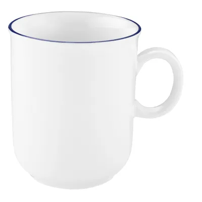 Immagine prodotto di Seltmann Weiden Compact Becher, Kaffeebecher, Teetasse, Tasse, Porzellan, Weiß / Blaurand, 250 ml, 001.718888