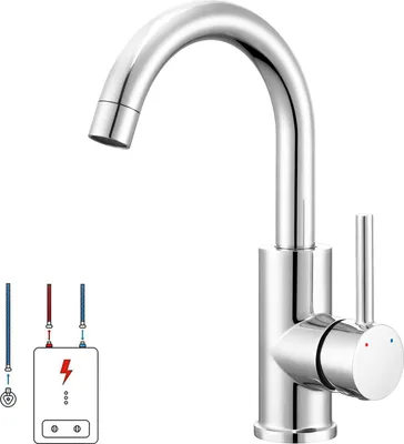 Produktbild von Auralum Niederdruck Wasserhahn Bad, 360° drehbare Waschtischarmatur Bad, Waschbecken Armatur mit hohem Auslauf, Mischbatterie für Badezimmer, Chrom