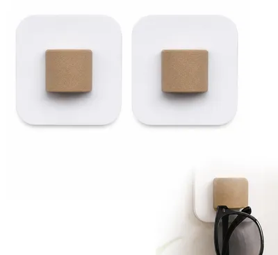Imagen del producto de Soportes para gafas de madera, para 1 par de gafas, 2 unidades, montaje en pared, para guardar gafas