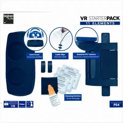 Image de BigBen PS4 VR Starter Set [Clips de fixation du câble, support de caméra, accessoires de nettoyage, capuchons de protection pour les volets des lunettes VR, protection hygiénique]