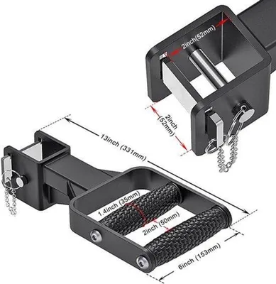 Produktbild von Muti-Grip Dip Bars Zubehör für Power Racks mit 5 cm x 5 cm und 7,6 cm x 7,6 cm Profil, mit breiten und schmalen Griffen, Squat Rack Dips-Zubehör für Heimfitnessgeräte, Krafttraining, komfortable Schaumstoffgriffe, 2 Stück
