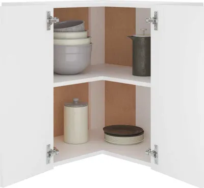 Image de vidaXL Armoire d'angle suspendue Lyon blanc 57x57x60 cm Bois composite